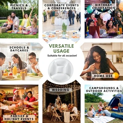 5 Compartment Round Biodegradable Divided Plates - Pack Of 250 - Rani Brand Authentic Indian Products 6 5 Compartment Round Biodegradable Divided Plates - Pack Of 250 - Rani Brand Authentic Indian Products - Image 4