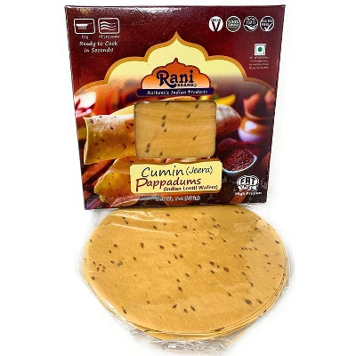 Rani Brand Authentic Indian Foods | Pappadums Jeera (Cumin) Papad 3 Rani Brand Authentic Indian Foods | Pappadums Jeera (Cumin) Papad