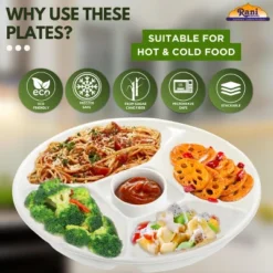 5 Compartment Round Biodegradable Divided Plates - Pack Of 500 - Rani Brand Authentic Indian Products 14 5 Compartment Round Biodegradable Divided Plates - Pack Of 500 - Rani Brand Authentic Indian Products -Pure Indian Foods Store GUEST 16f0afcb 28ec 4063 9908 eafccaad3e8c 3