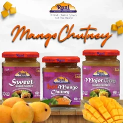 3-in-1 Mango Chutney (Hot, Sweet, Major Grey) - 12.3oz (350g) - Rani Brand Authentic Indian Products