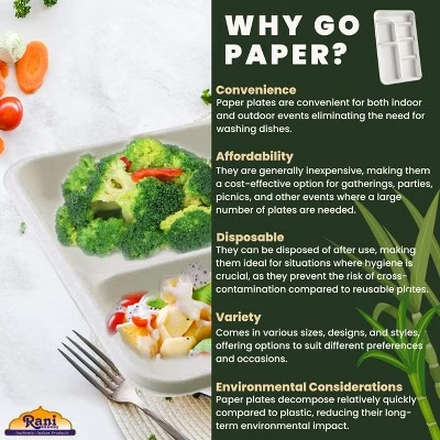 6 Compartment Square Biodegradable Divided Plates - Pack Of 1000 - Rani Brand Authentic Indian Products 3 6 Compartment Square Biodegradable Divided Plates - Pack Of 1000 - Rani Brand Authentic Indian Products