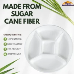5 Compartment Round Biodegradable Divided Plates - Pack Of 500 - Rani Brand Authentic Indian Products 13 5 Compartment Round Biodegradable Divided Plates - Pack Of 500 - Rani Brand Authentic Indian Products -Pure Indian Foods Store GUEST 65dfc301 f884 44e6 9b25 106c9ee487fb 3