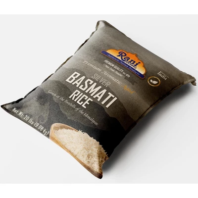 Silver White Basmati Rice Extra Long - 320oz (20lbs) Cloth Bag - Rani Brand Authentic Indian Products 8 Silver White Basmati Rice Extra Long - 320oz (20lbs) Cloth Bag - Rani Brand Authentic Indian Products - Image 7