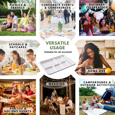 6 Compartment Square Biodegradable Divided Plates - Pack Of 1000 - Rani Brand Authentic Indian Products 6 6 Compartment Square Biodegradable Divided Plates - Pack Of 1000 - Rani Brand Authentic Indian Products - Image 4