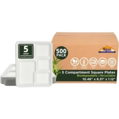 5 Compartment Square Biodegradable Divided Plates - Pack Of 500 - Rani Brand Authentic Indian Products 13 5 Compartment Square Biodegradable Divided Plates - Pack Of 500 - Rani Brand Authentic Indian Products -Pure Indian Foods Store GUEST 77d5b4a2 7110 4146 b267 6cb116752fd0