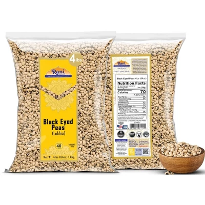 Black Eyed Peas (Dried Lobia) - 64oz (4lbs) 1.81kg - Rani Brand Authentic Indian Products 4 Black Eyed Peas (Dried Lobia) - 64oz (4lbs) 1.81kg - Rani Brand Authentic Indian Products - Image 2