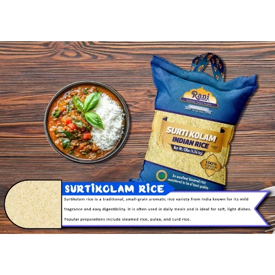 Surti Kolam Indian Rice 160oz (10lbs) 4.54kg - Rani Brand Authentic Indian Products 4 Surti Kolam Indian Rice 160oz (10lbs) 4.54kg - Rani Brand Authentic Indian Products - Image 2