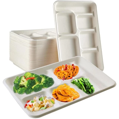 6 Compartment Square Biodegradable Divided Plates - Pack Of 1000 - Rani Brand Authentic Indian Products 7 6 Compartment Square Biodegradable Divided Plates - Pack Of 1000 - Rani Brand Authentic Indian Products - Image 5