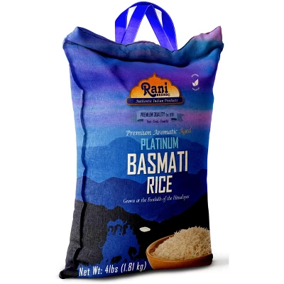 Platinum White Basmati Rice Extra Long - 64oz (4lbs) Cloth Bag - Rani Brand Authentic Indian Products 9 Platinum White Basmati Rice Extra Long - 64oz (4lbs) Cloth Bag - Rani Brand Authentic Indian Products - Image 7