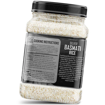 Silver White Basmati Rice Extra Long - 32oz (2lbs) PET Jar - Rani Brand Authentic Indian Products 8 Silver White Basmati Rice Extra Long - 32oz (2lbs) PET Jar - Rani Brand Authentic Indian Products - Image 6