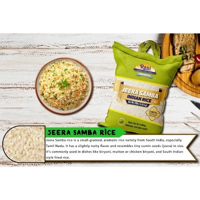 Jeera Samba Indian Rice 160oz (10lbs) 4.54kg - Rani Brand Authentic Indian Products 4 Jeera Samba Indian Rice 160oz (10lbs) 4.54kg - Rani Brand Authentic Indian Products - Image 2