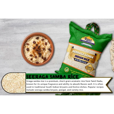 Seeraga Samba Indian Rice 160oz (10lbs) 4.54kg - Rani Brand Authentic Indian Products 4 Seeraga Samba Indian Rice 160oz (10lbs) 4.54kg - Rani Brand Authentic Indian Products - Image 2