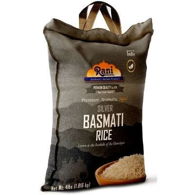Silver White Basmati Rice Extra Long - 64oz (4lbs) Cloth Bag - Rani Brand Authentic Indian Products 8 Silver White Basmati Rice Extra Long - 64oz (4lbs) Cloth Bag - Rani Brand Authentic Indian Products - Image 6