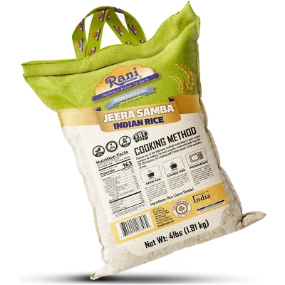 Jeera Samba Indian Rice 64oz (4lbs) 1.81kg - Rani Brand Authentic Indian Products 6 Jeera Samba Indian Rice 64oz (4lbs) 1.81kg - Rani Brand Authentic Indian Products - Image 4