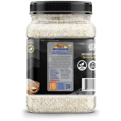 Silver White Basmati Rice Extra Long - 32oz (2lbs) PET Jar - Rani Brand Authentic Indian Products 7 Silver White Basmati Rice Extra Long - 32oz (2lbs) PET Jar - Rani Brand Authentic Indian Products - Image 5