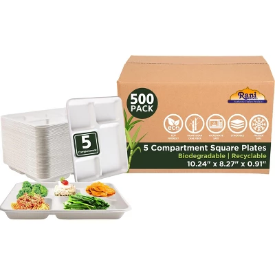 5 Compartment Round Biodegradable Divided Plates - Pack Of 500 - Rani Brand Authentic Indian Products 11 5 Compartment Round Biodegradable Divided Plates - Pack Of 500 - Rani Brand Authentic Indian Products - Image 9