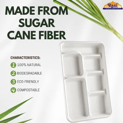 6 Compartment Square Biodegradable Divided Plates - Pack Of 1000 - Rani Brand Authentic Indian Products 10 6 Compartment Square Biodegradable Divided Plates - Pack Of 1000 - Rani Brand Authentic Indian Products - Image 8