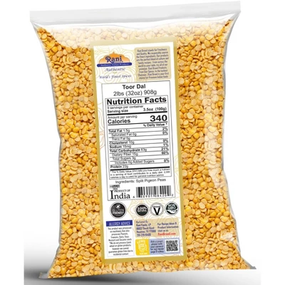 Toor Dal (Split Pigeon Peas) - 32oz (2lbs) 908g - Rani Brand Authentic Indian Products 4 Toor Dal (Split Pigeon Peas) - 32oz (2lbs) 908g - Rani Brand Authentic Indian Products - Image 2