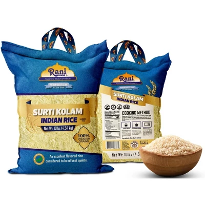 Surti Kolam Indian Rice 160oz (10lbs) 4.54kg - Rani Brand Authentic Indian Products 5 Surti Kolam Indian Rice 160oz (10lbs) 4.54kg - Rani Brand Authentic Indian Products - Image 3